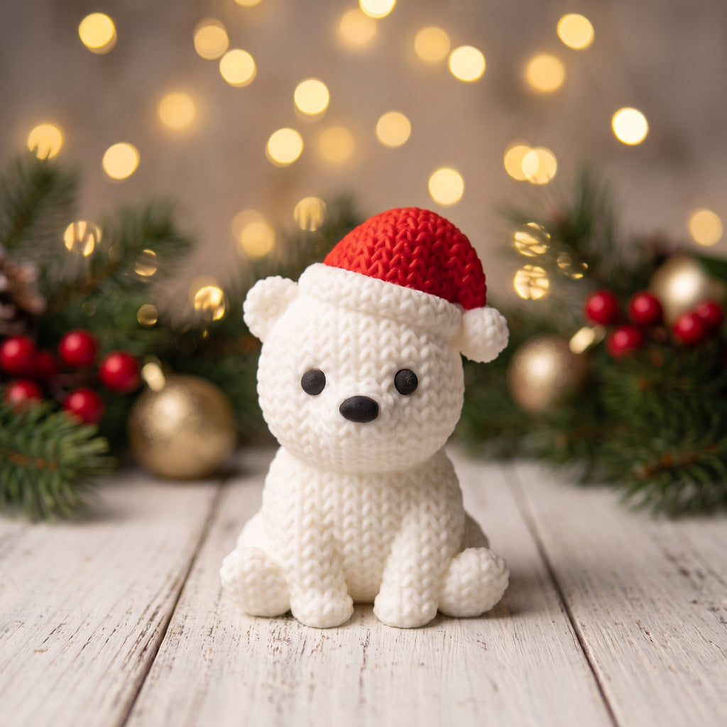 Urso de Natal Decorativo — Figura em Impressão 3D