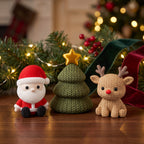 Kit de Natal — Pai Natal, Árvore e Rena | 3 Peças