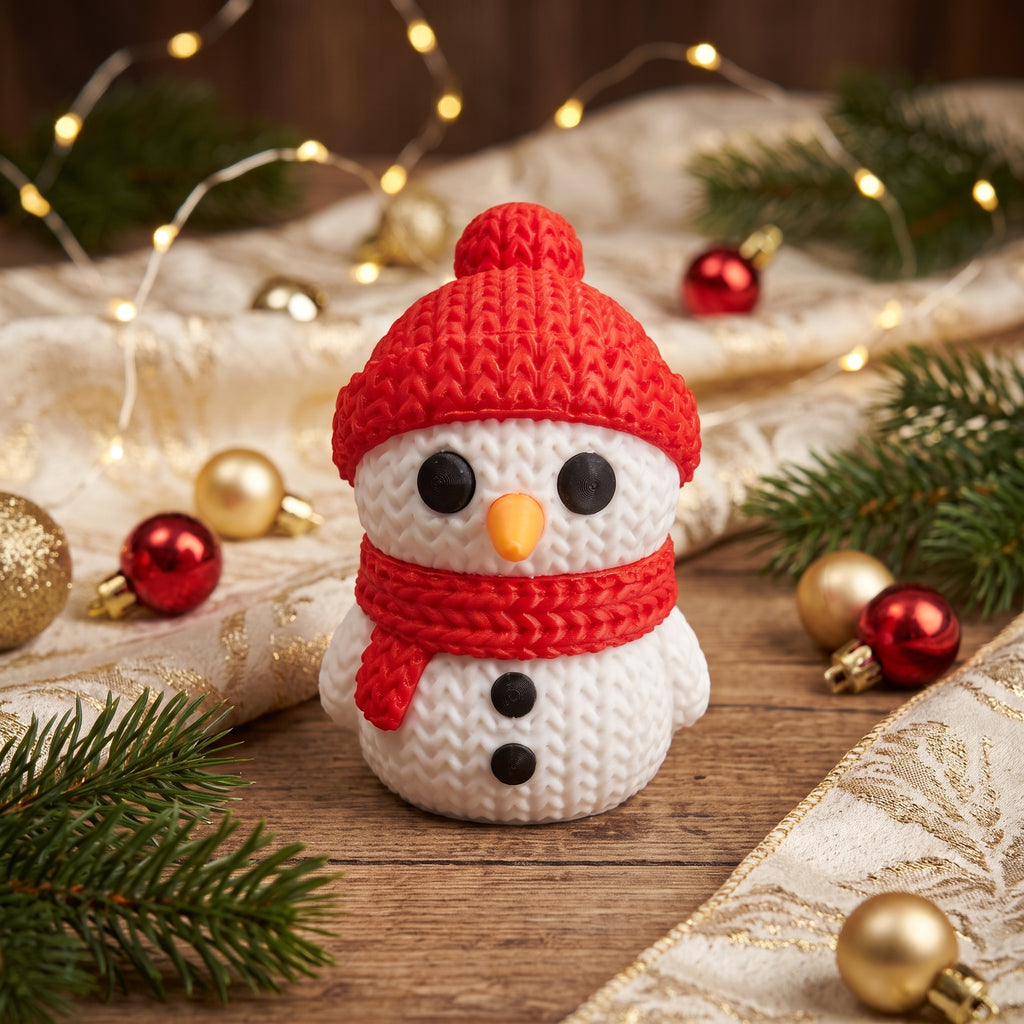 Boneco de Neve Decorativo — Figura de Natal em Impressão 3D